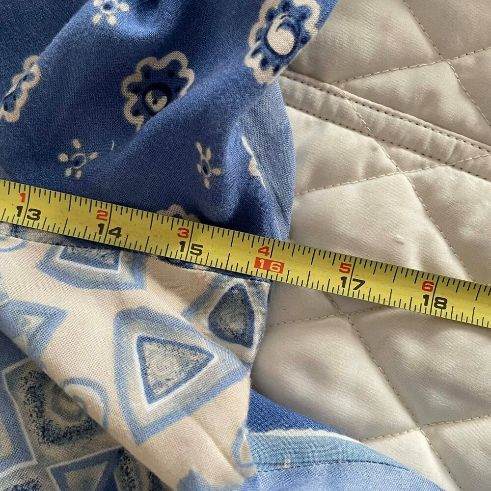 BOHO ARTSY SUMMER PANTS blue and tan, 100% rayon lightweight, POCKETS, W. size 8 - Picture 6 of 13